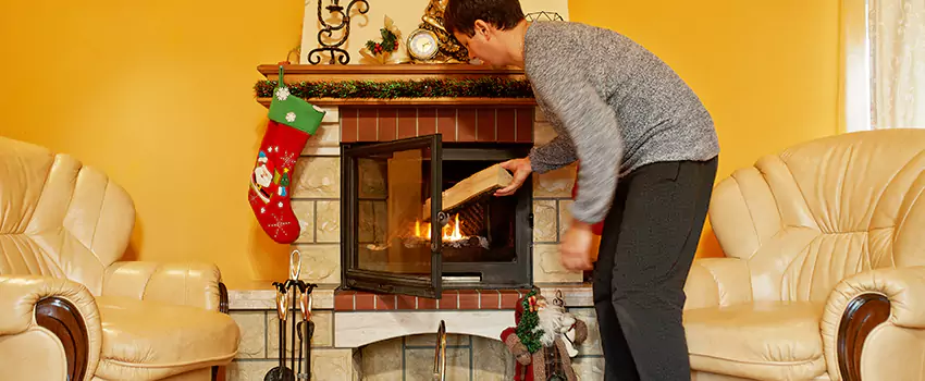 Rusted Metal Fireplace Restoration in Lincolnia, Virginia